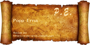 Popp Erna névjegykártya